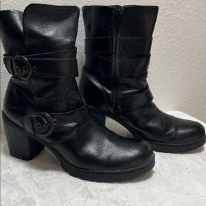 BOC Black Ankle Boots with Buckle Detail